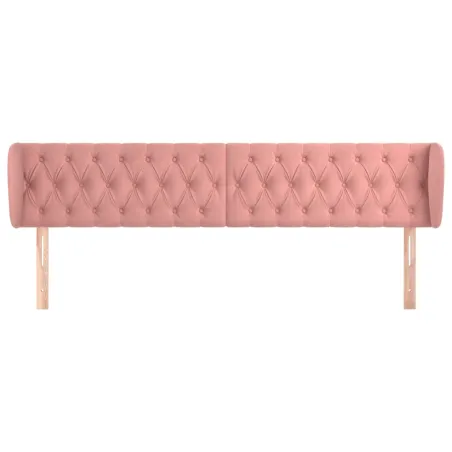 Tête de lit avec oreilles Rose 183x23x78/88 cm Velours
