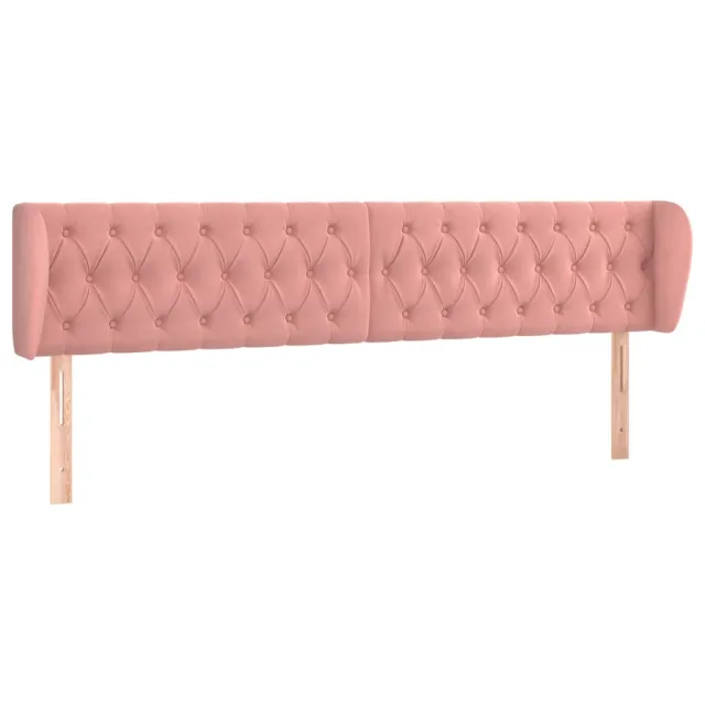 Tête de lit avec oreilles Rose 203x23x78/88 cm Velours