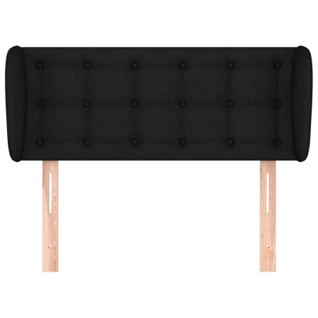 Tête de lit avec oreilles Noir 83x23x78/88 cm Tissu