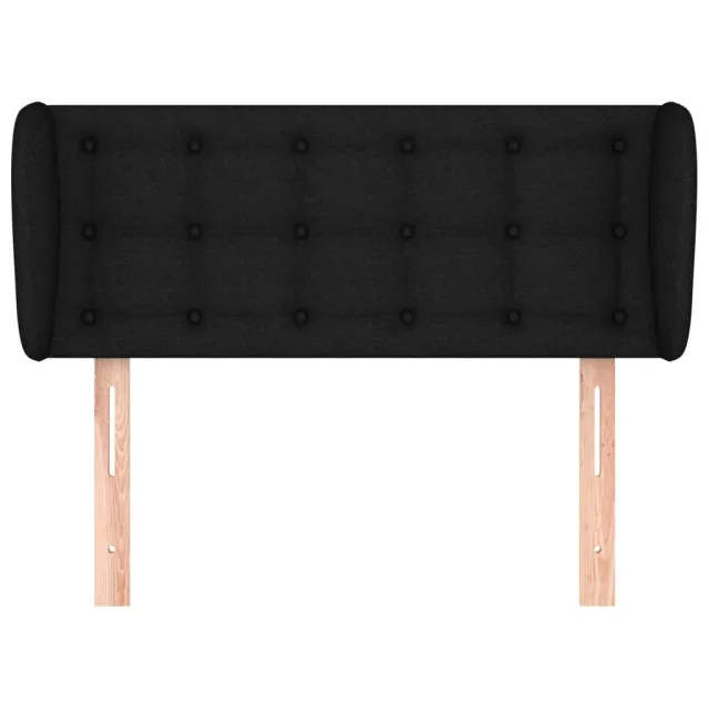 Tête de lit avec oreilles Noir 93x23x78/88 cm Tissu