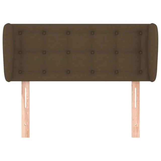 Tête de lit avec oreilles Marron foncé 93x23x78/88 cm Tissu