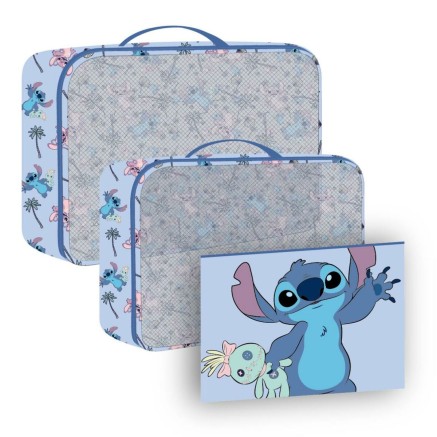 Nécessaire de Voyage Stitch Bleu 100 % polyester 2 x 20 x 32 cm 2 Uni 2