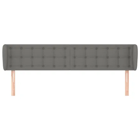 Tête de lit avec oreilles Gris foncé 163x23x78/88 cm Tissu