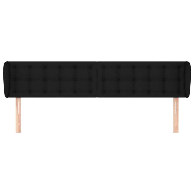 Tête de lit avec oreilles Noir 163x23x78/88 cm Tissu