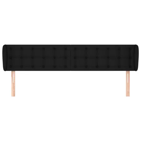 Tête de lit avec oreilles Noir 163x23x78/88 cm Tissu