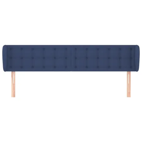 Tête de lit avec oreilles Bleu 163x23x78/88 cm Tissu