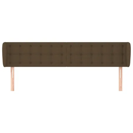 Tête de lit avec oreilles Marron foncé 183x23x78/88 cm Tissu