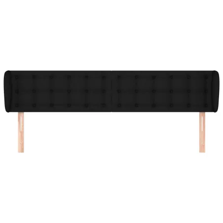 Tête de lit avec oreilles Noir 203x23x78/88 cm Tissu