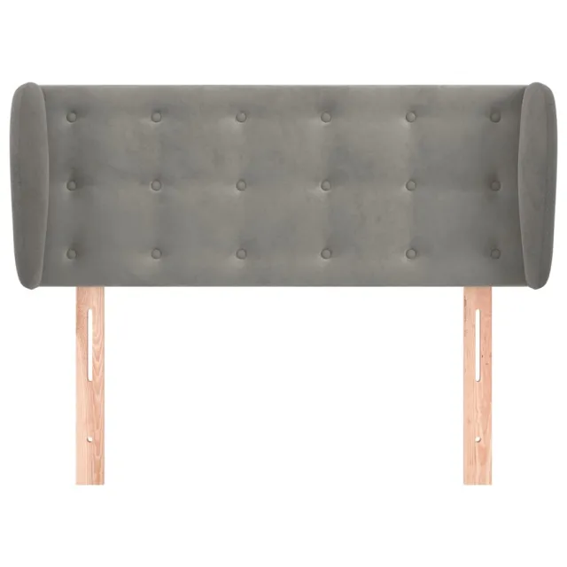 Tête de lit avec oreilles Gris clair 83x23x78/88 cm Velours