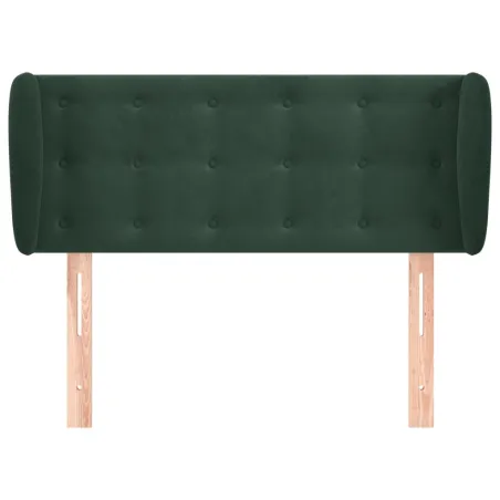 Tête de lit avec oreilles Vert foncé 83x23x78/88 cm Velours
