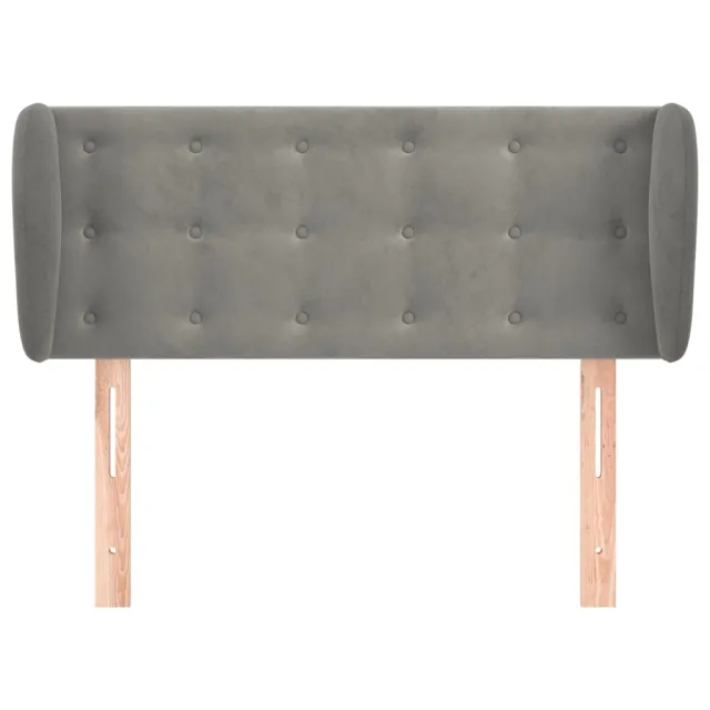 Tête de lit avec oreilles Gris clair 93x23x78/88 cm Velours