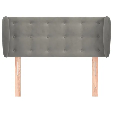 Tête de lit avec oreilles Gris clair 93x23x78/88 cm Velours