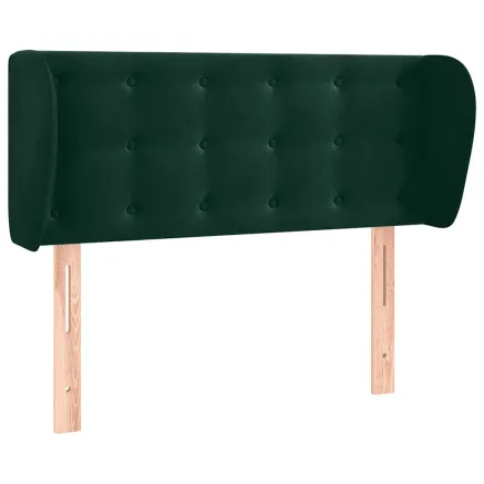 Tête de lit avec oreilles Vert foncé 93x23x78/88 cm Velours 2