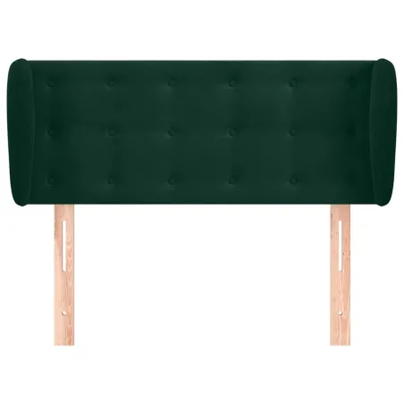 Tête de lit avec oreilles Vert foncé 93x23x78/88 cm Velours