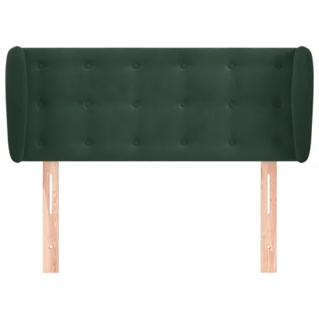 Tête de lit avec oreilles Vert foncé 103x23x78/88 cm Velours