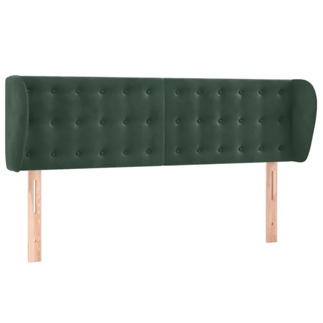 Tête de lit avec oreilles Vert foncé 147x23x78/88 cm Velours