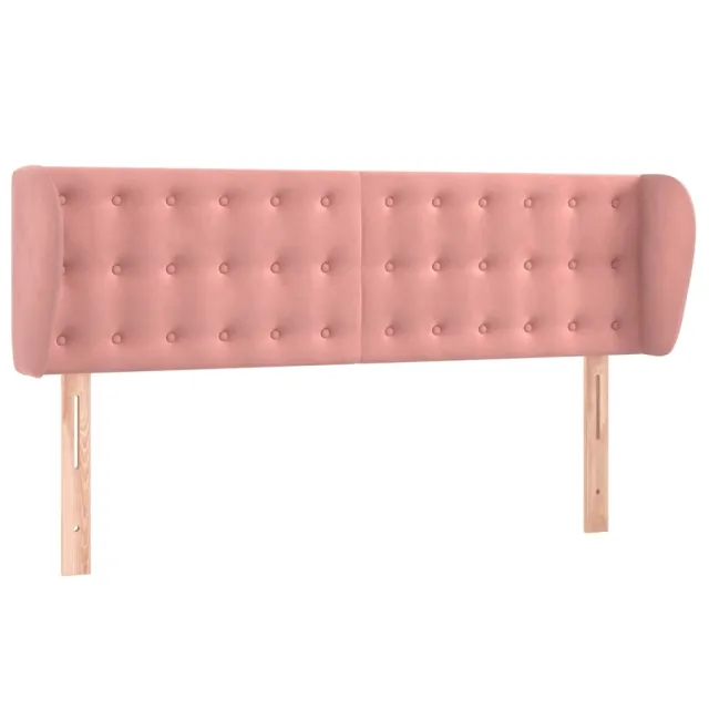 Tête de lit avec oreilles Rose 147x23x78/88 cm Velours