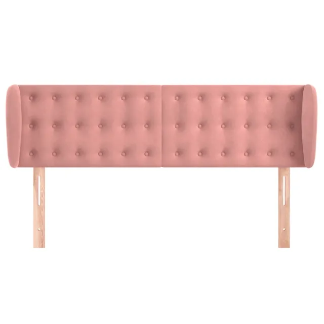 Tête de lit avec oreilles Rose 147x23x78/88 cm Velours