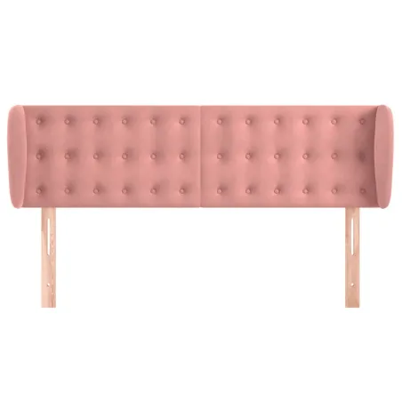 Tête de lit avec oreilles Rose 147x23x78/88 cm Velours