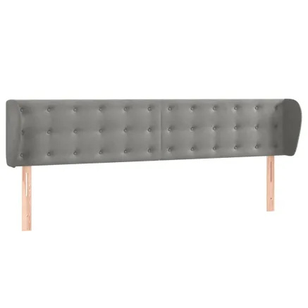 Tête de lit avec oreilles Gris clair 163x23x78/88 cm Velours 2