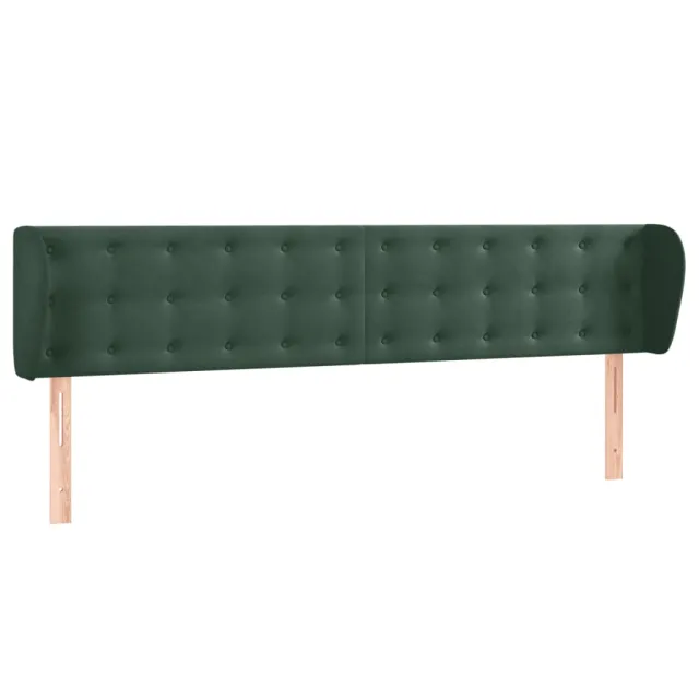 Tête de lit avec oreilles Vert foncé 163x23x78/88 cm Velours