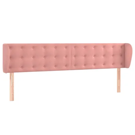 Tête de lit avec oreilles Rose 163x23x78/88 cm Velours