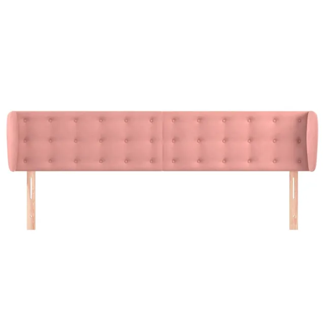 Tête de lit avec oreilles Rose 163x23x78/88 cm Velours