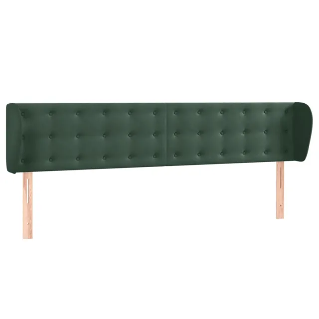 Tête de lit avec oreilles Vert foncé 183x23x78/88 cm Velours
