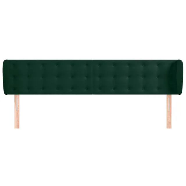 Tête de lit avec oreilles Vert foncé 183x23x78/88 cm Velours