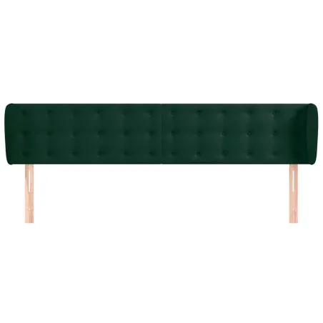 Tête de lit avec oreilles Vert foncé 183x23x78/88 cm Velours