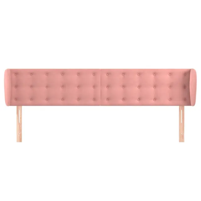 Tête de lit avec oreilles Rose 183x23x78/88 cm Velours