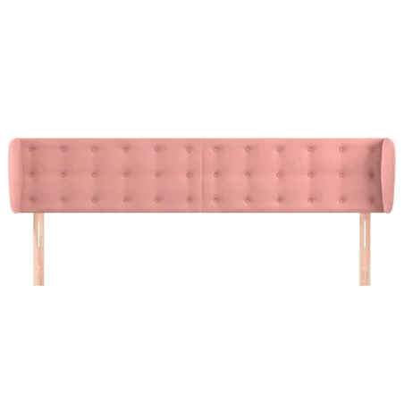 Tête de lit avec oreilles Rose 183x23x78/88 cm Velours