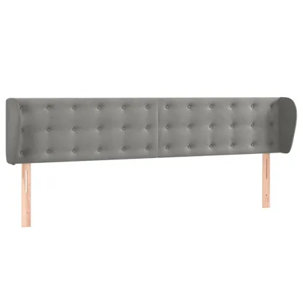 Tête de lit avec oreilles Gris clair 203x23x78/88 cm Velours 2