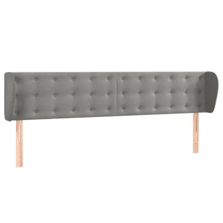 Tête de lit avec oreilles Gris clair 203x23x78/88 cm Velours