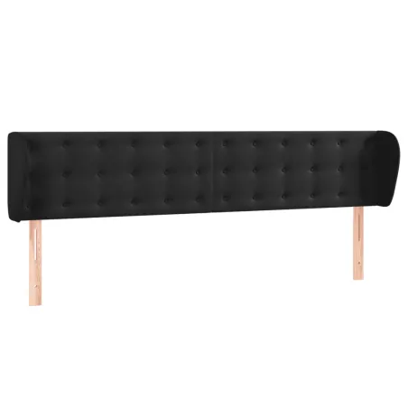 Tête de lit avec oreilles Noir 203x23x78/88 cm Velours