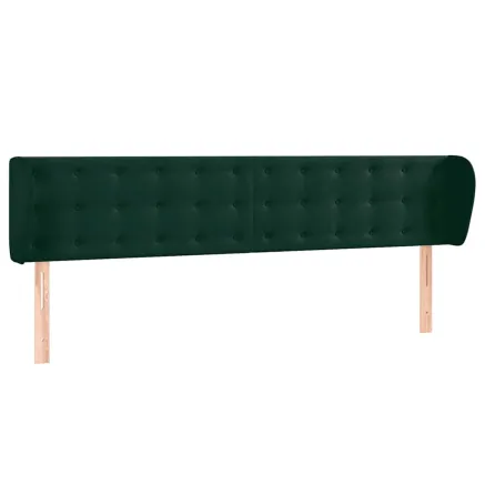 Tête de lit avec oreilles Vert foncé 203x23x78/88 cm Velours 2