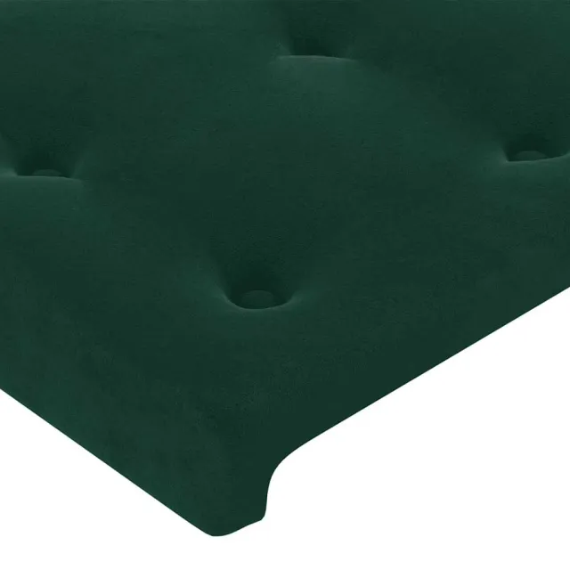 Tête de lit avec oreilles Vert foncé 203x23x78/88 cm Velours