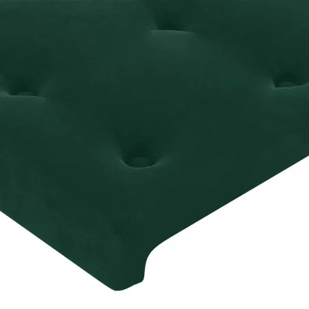 Tête de lit avec oreilles Vert foncé 203x23x78/88 cm Velours