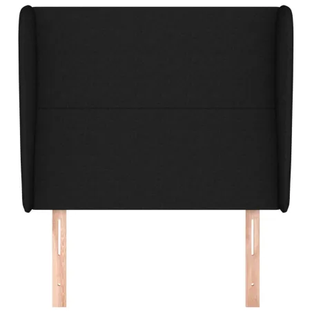 Tête de lit avec oreilles Noir 93x23x118/128 cm Tissu