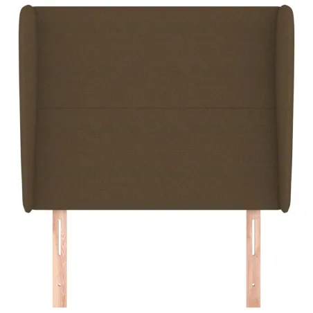 Tête de lit avec oreilles Marron foncé 93x23x118/128 cm Tissu