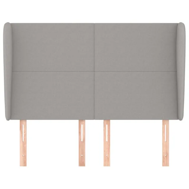 Tête de lit avec oreilles Gris clair 147x23x118/128 cm Tissu