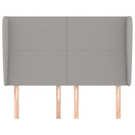 Tête de lit avec oreilles Gris clair 147x23x118/128 cm Tissu