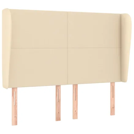 Tête de lit avec oreilles Crème 147x23x118/128 cm Tissu 2