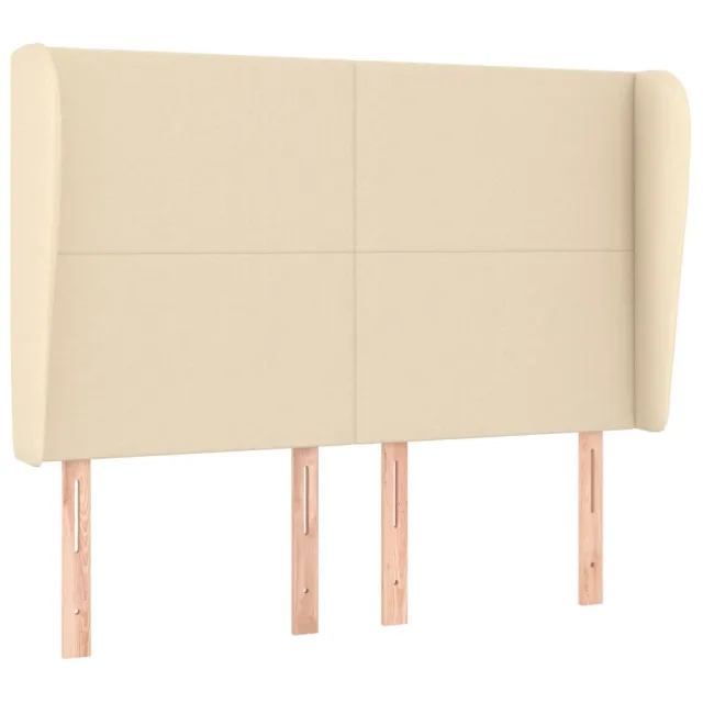 Tête de lit avec oreilles Crème 147x23x118/128 cm Tissu