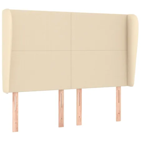 Tête de lit avec oreilles Crème 147x23x118/128 cm Tissu