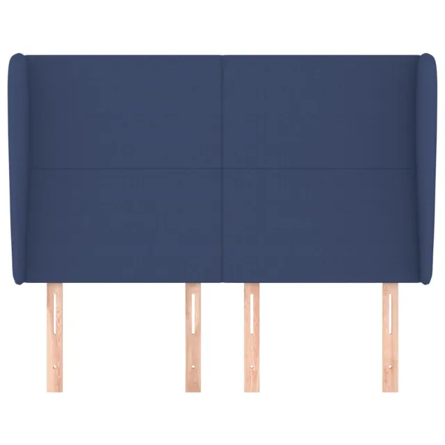 Tête de lit avec oreilles Bleu 147x23x118/128 cm Tissu