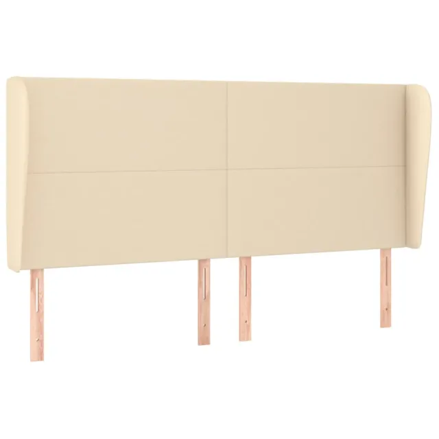 Tête de lit avec oreilles Crème 163x23x118/128 cm Tissu