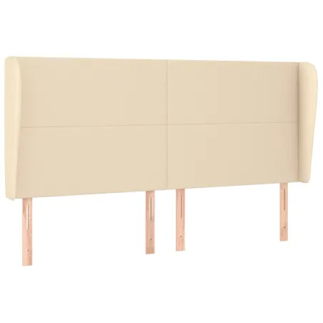 Tête de lit avec oreilles Crème 163x23x118/128 cm Tissu