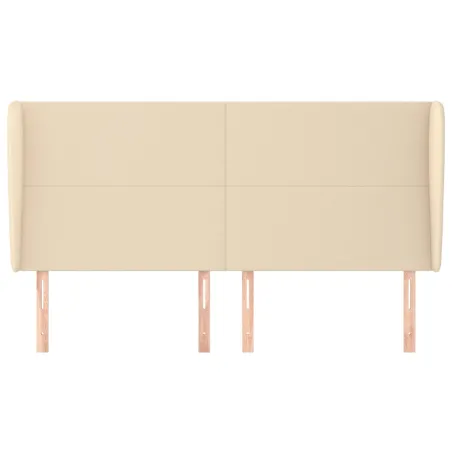 Tête de lit avec oreilles Crème 163x23x118/128 cm Tissu