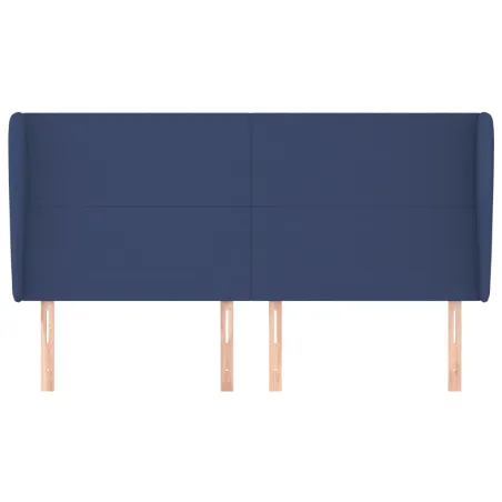 Tête de lit avec oreilles Bleu 183x23x118/128 cm Tissu
